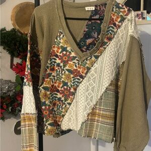 POL Multicolor Patchwork Sweater